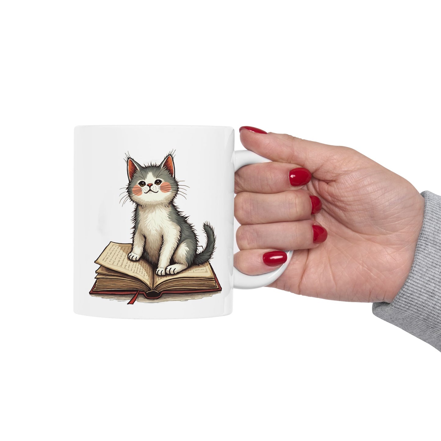 Curious Kitten Ceramic Mug, (11oz, 15oz) - Free Shipping