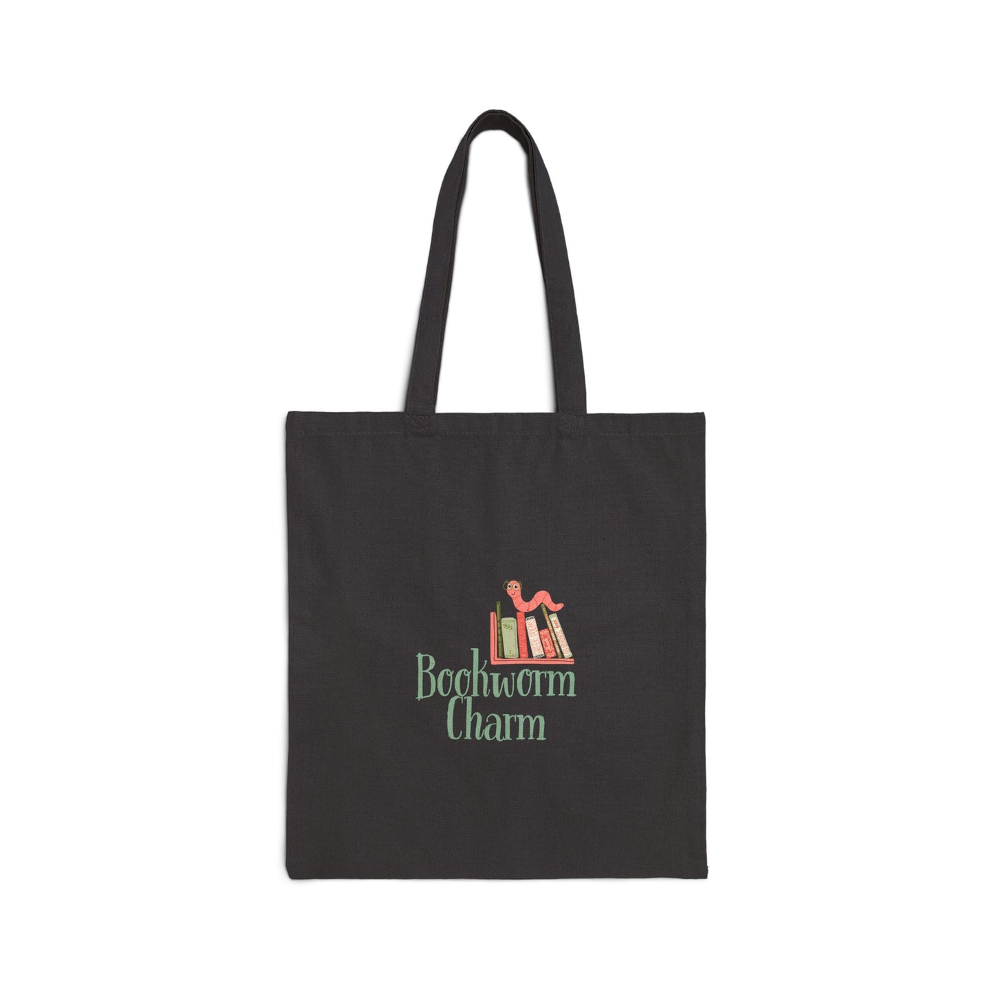 Bookworm Charm - Cotton Canvas Tote Bag