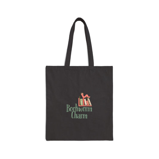 Bookworm Charm - Cotton Canvas Tote Bag