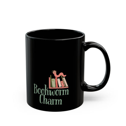 Bookworm Charm - Black Mug (11oz, 15oz)