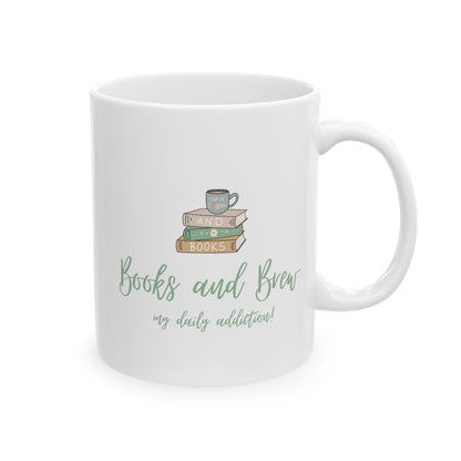 Books and Brew Ceramic Mug, (11oz, 15oz) - Free Shipping