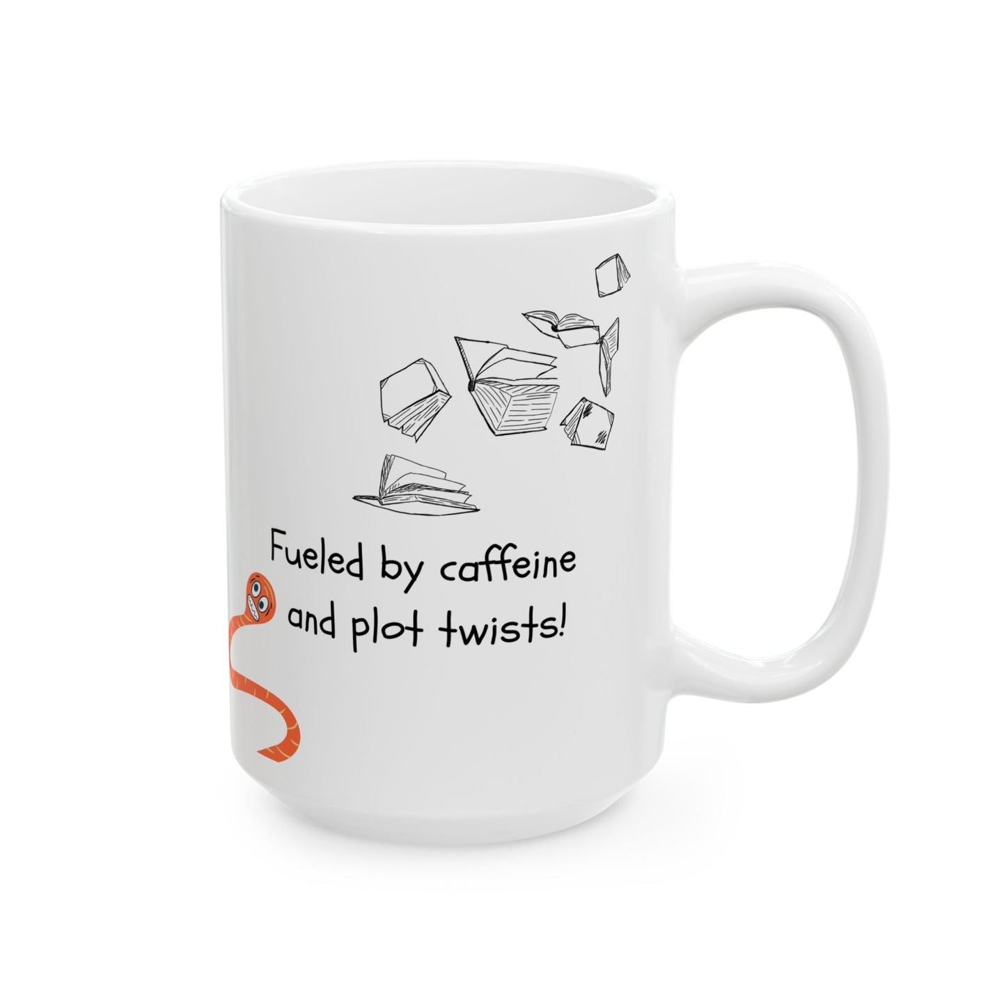 Bookworm Fuel Ceramic Mug, (11oz, 15oz) - Free Shipping