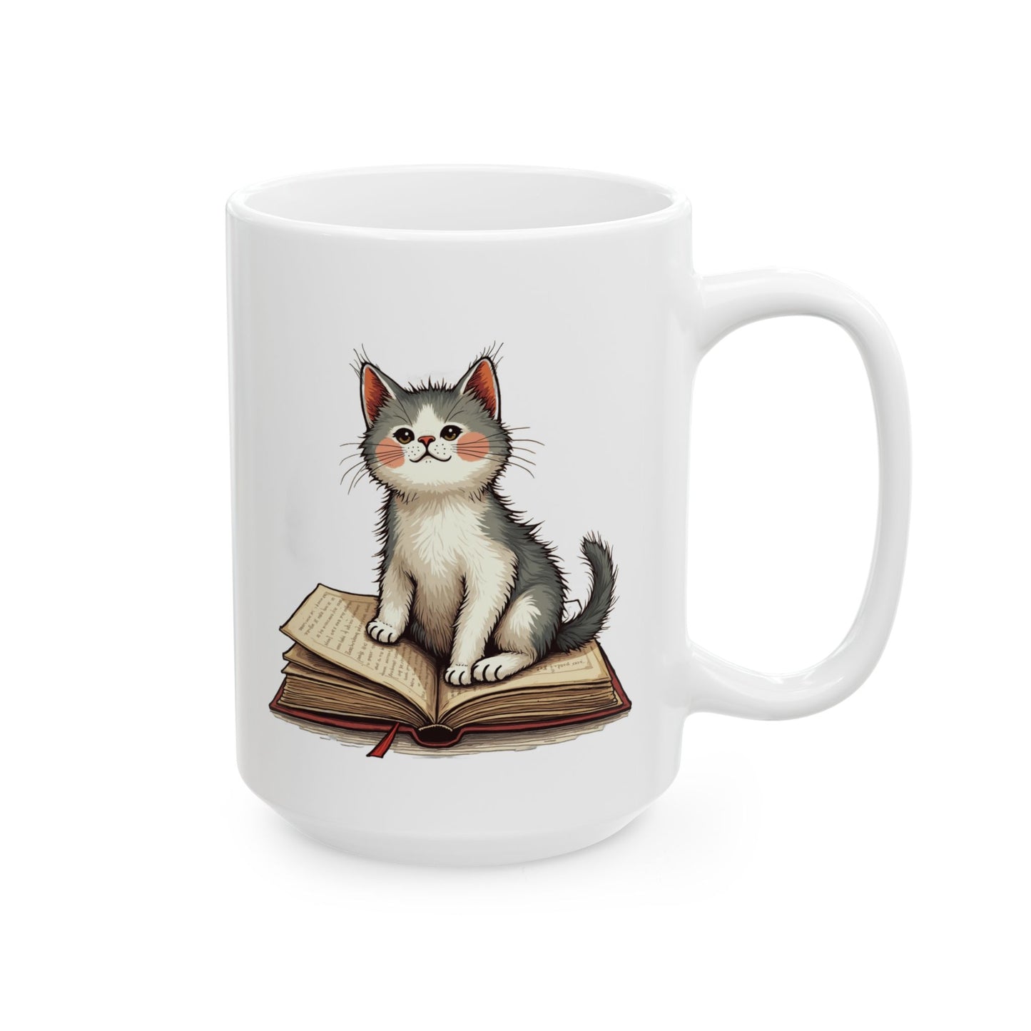 Curious Kitten Ceramic Mug, (11oz, 15oz) - Free Shipping