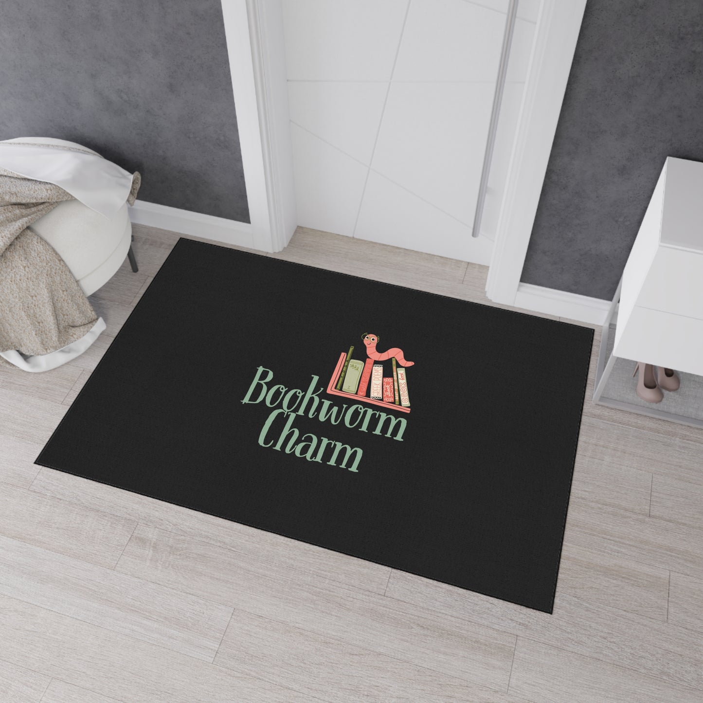 Bookworm Charm - Heavy Duty Floor Mat - Free Shipping